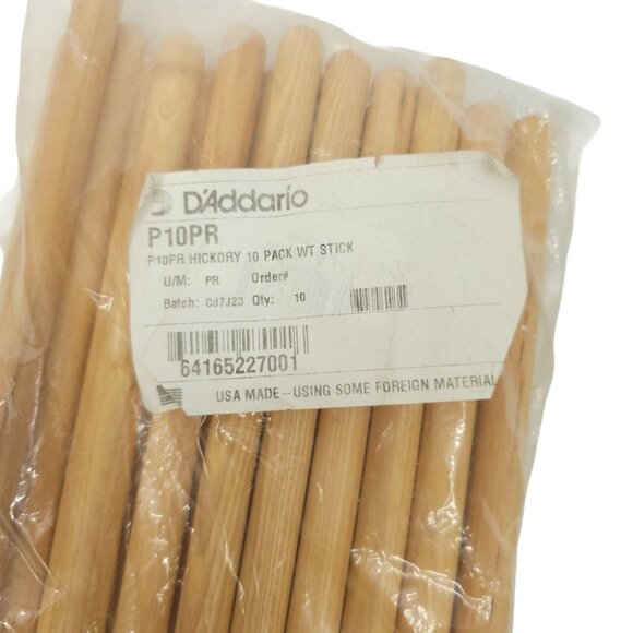 D'Addario Hickory Drumsticks 9 Pair 16" Hickory Wood 18 Sticks - Picture 7 of 7
